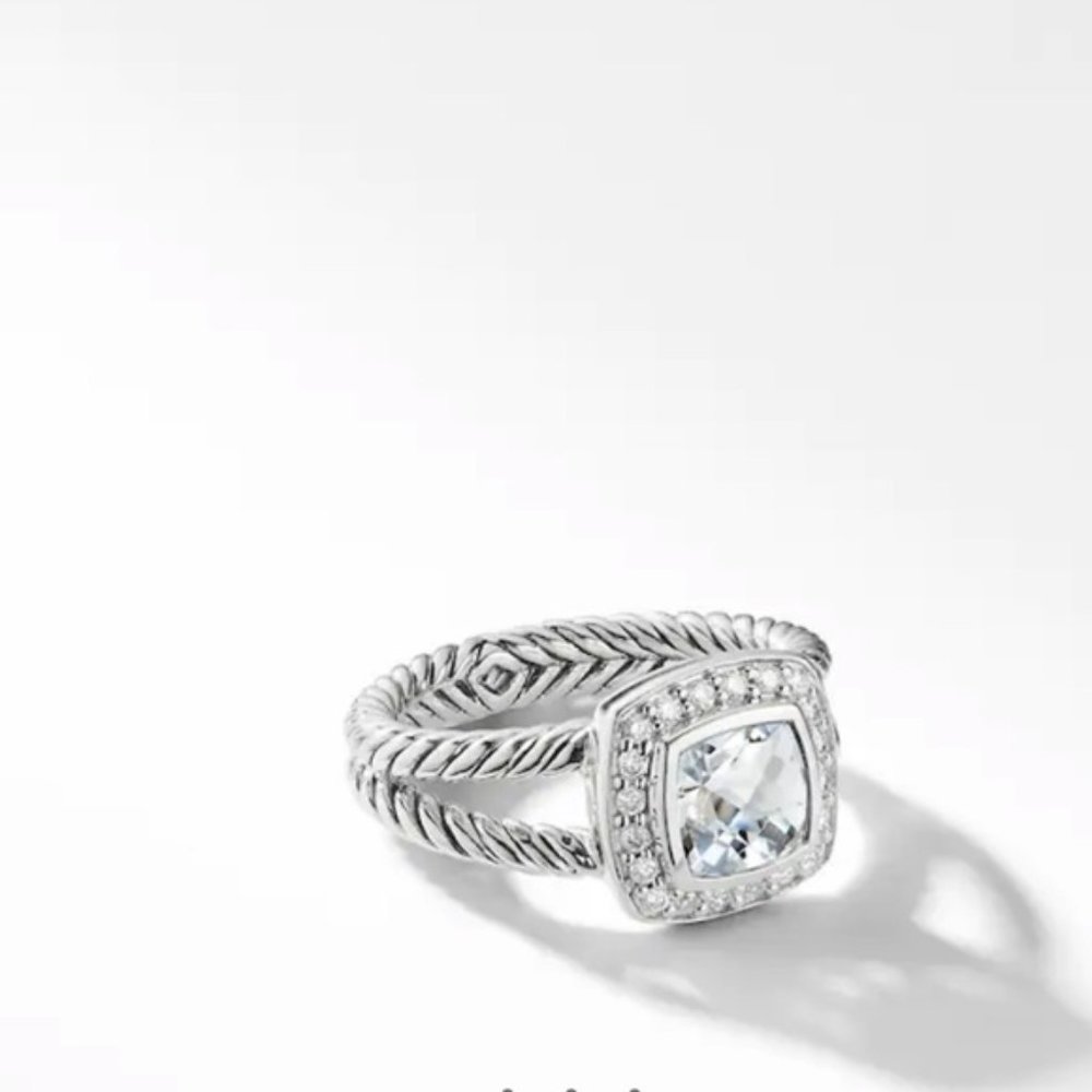 David Yurman Albion Ring White Topaz size 6.75/7